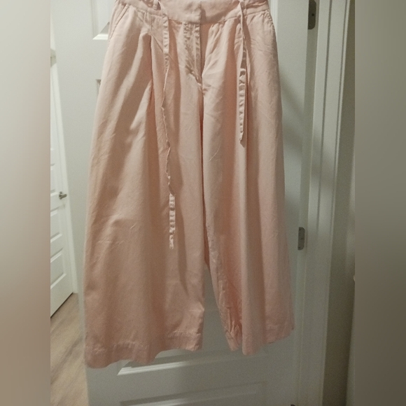 People Tree Light Pink Organic Cotton Cropped Trouser - Picture 1 of 6